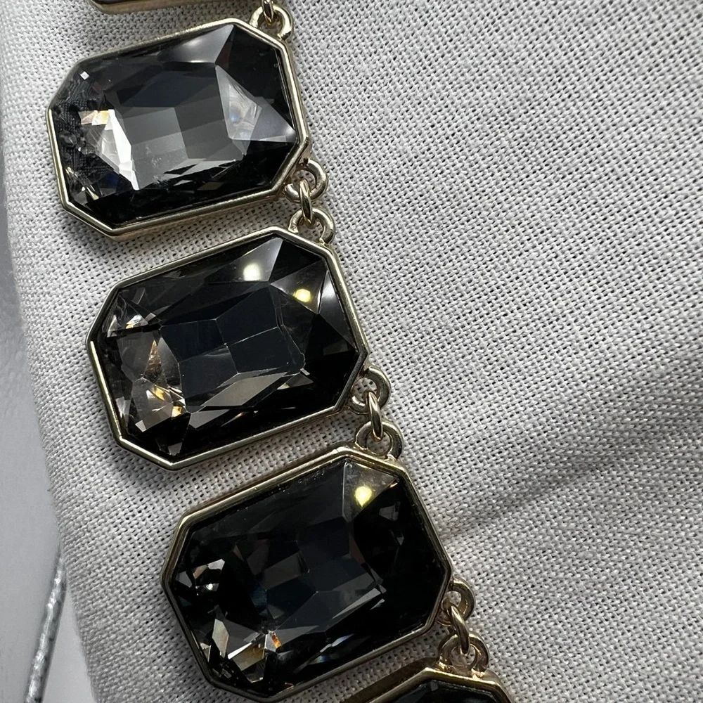 Rhinestones and gold tone necklace